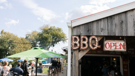 sign that reads bbq open