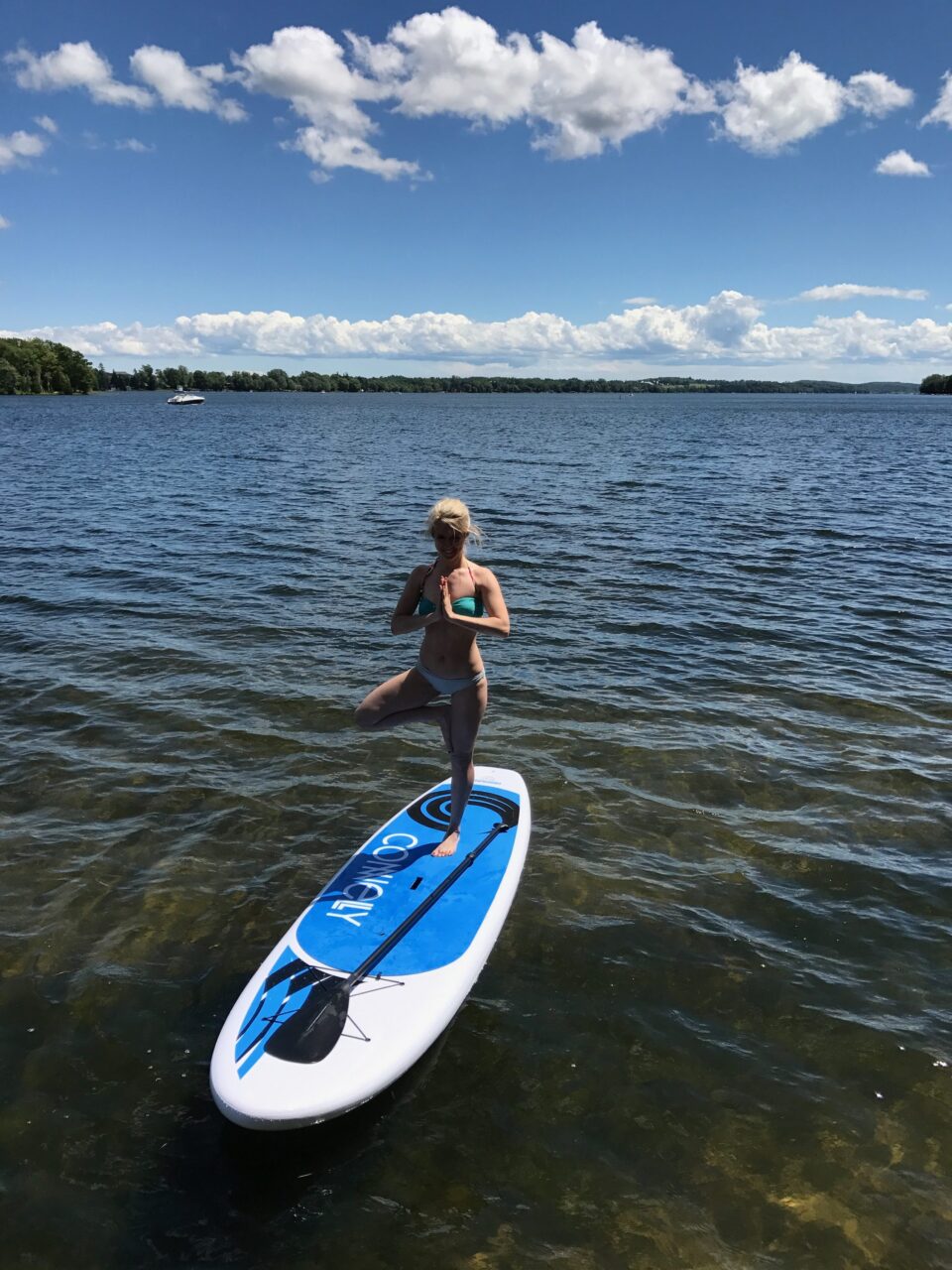 yoga on paddleboard
