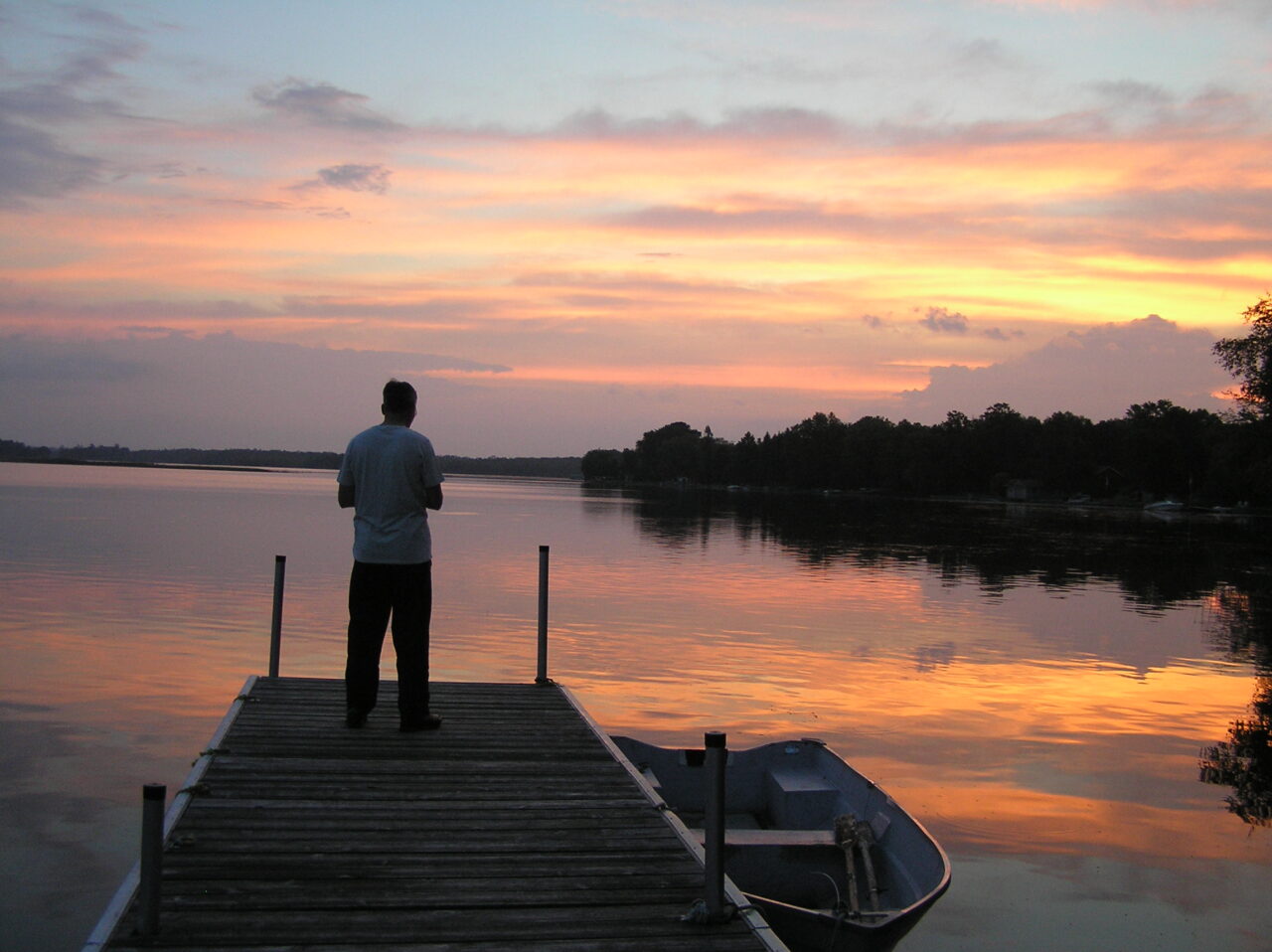 dock at sunrise or sunset