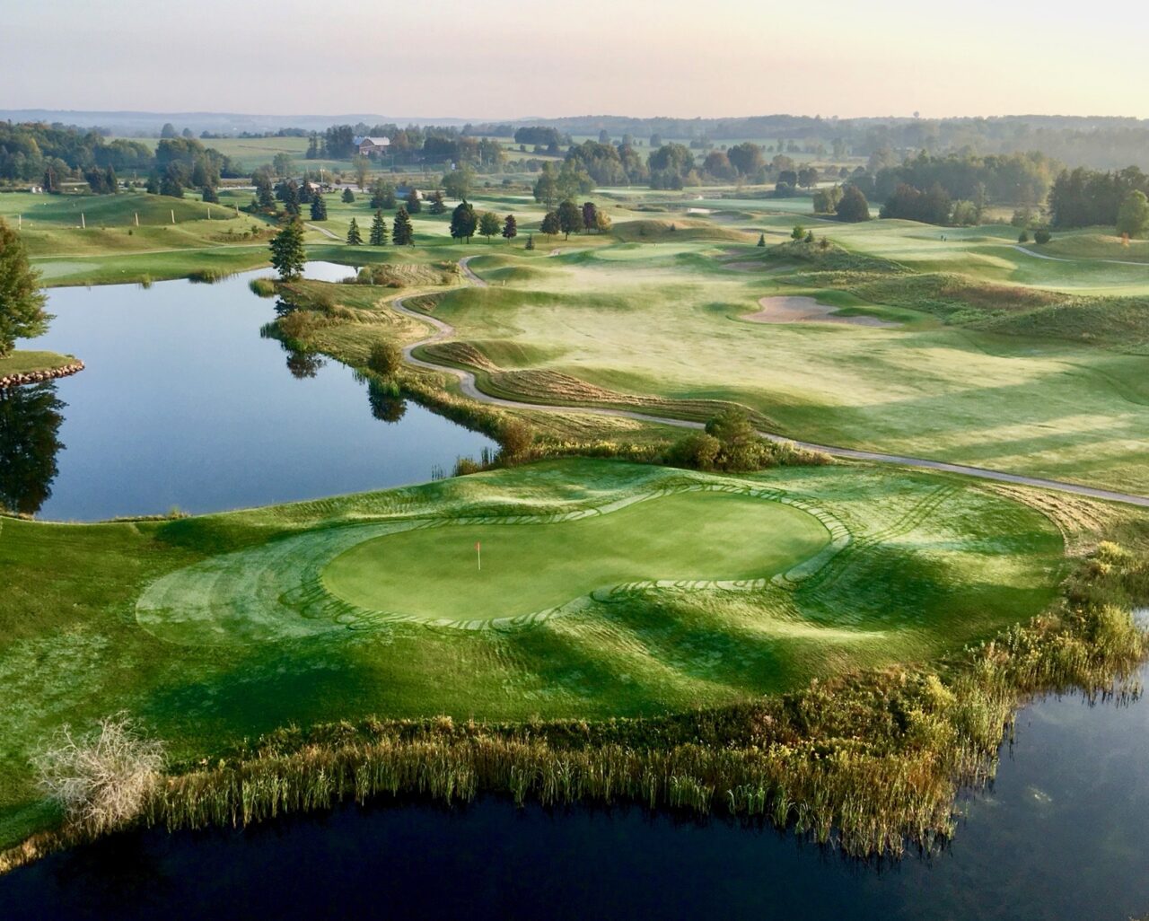 aerial shot of golf coarse