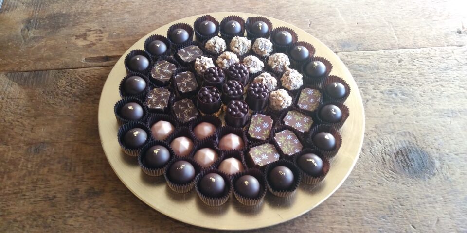 plate of assorted chocolates