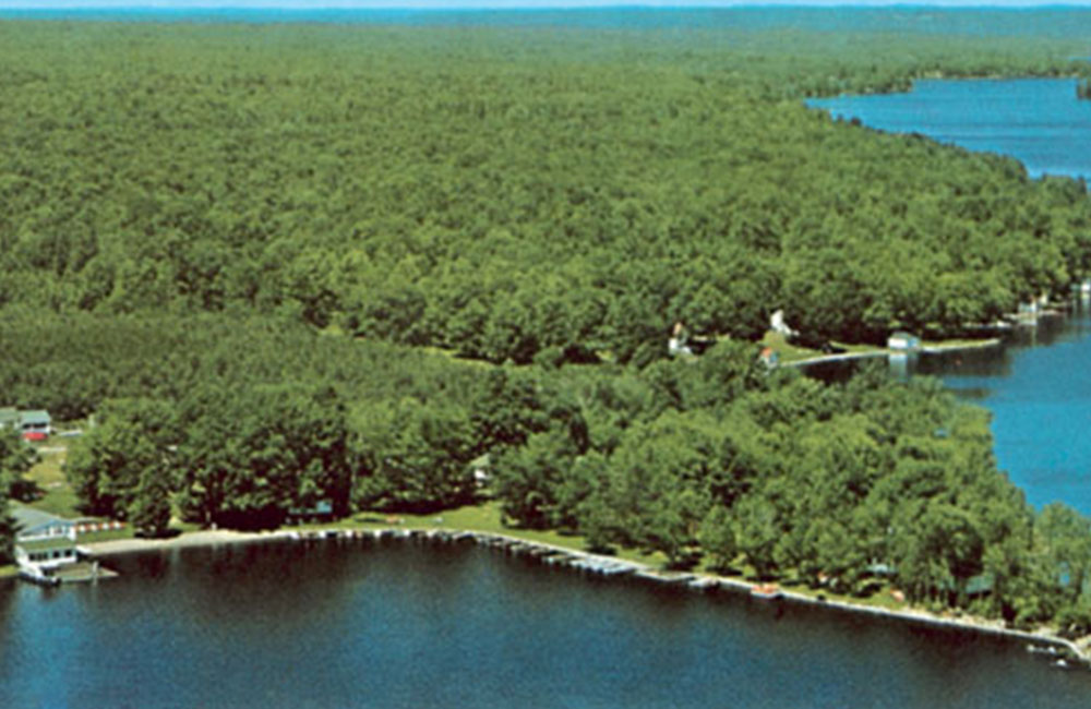 aerial shot of land surrounding resort