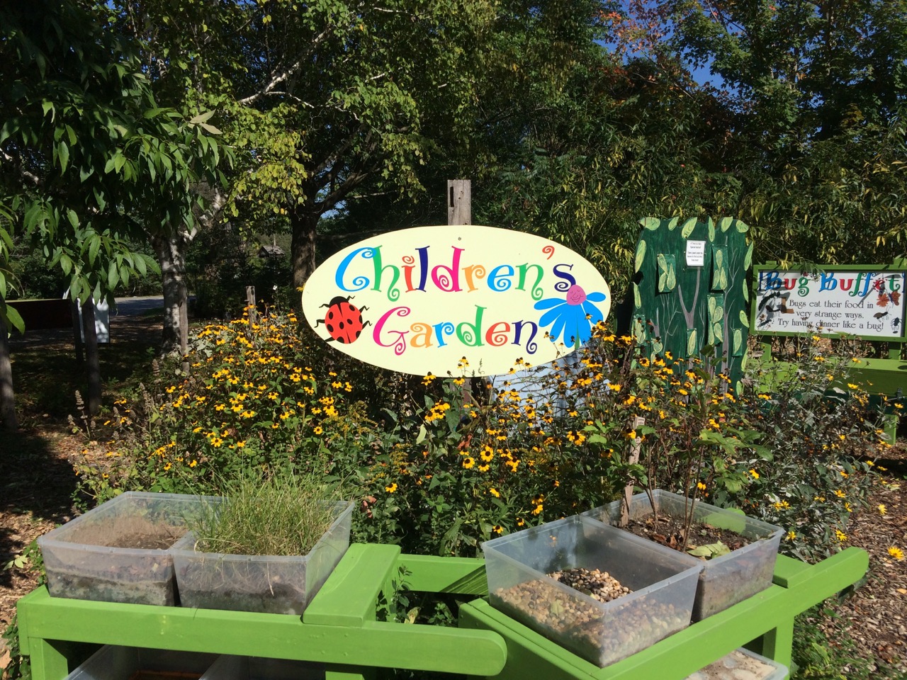 colorful sign for garden