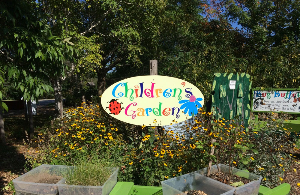 colorful sign in a garden