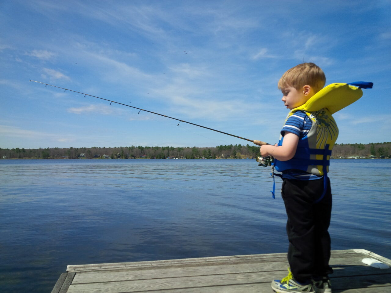little boy fishing