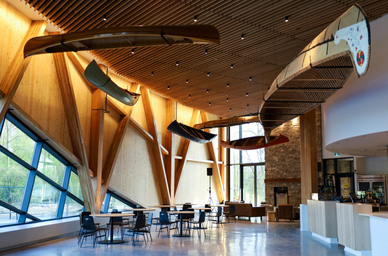 Inside of the Canadian Canoe Museum atrium