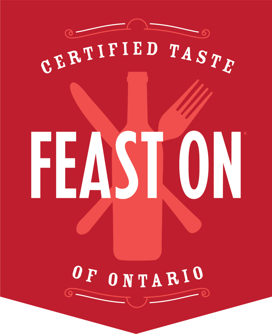 Red logo for FeastON - Certified Taste of Ontario