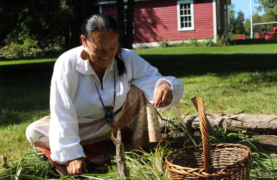 a girl gardening