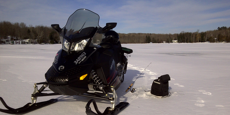 snow mobile on ice