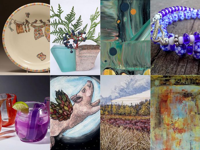 8 different images of art, crafts and flowers