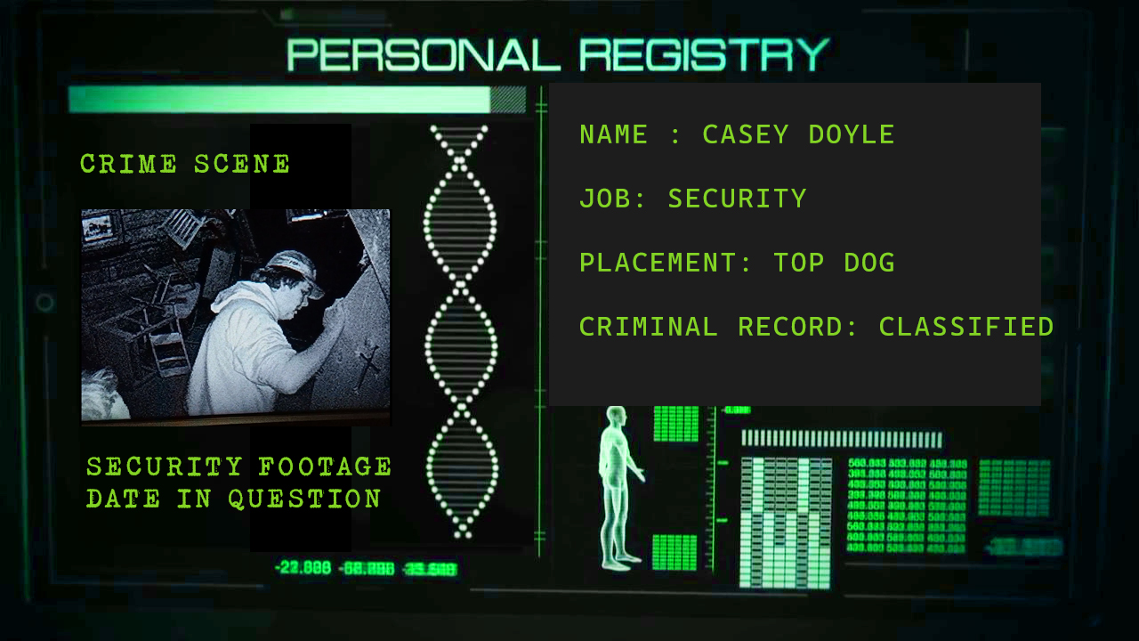 black and green biography titled Personalized registry with information describing a person