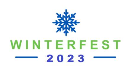an image of a snowflake, with the words winterfest 2023 under it