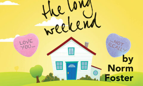 a cartoon image of a white house with the words the long weekend above the house