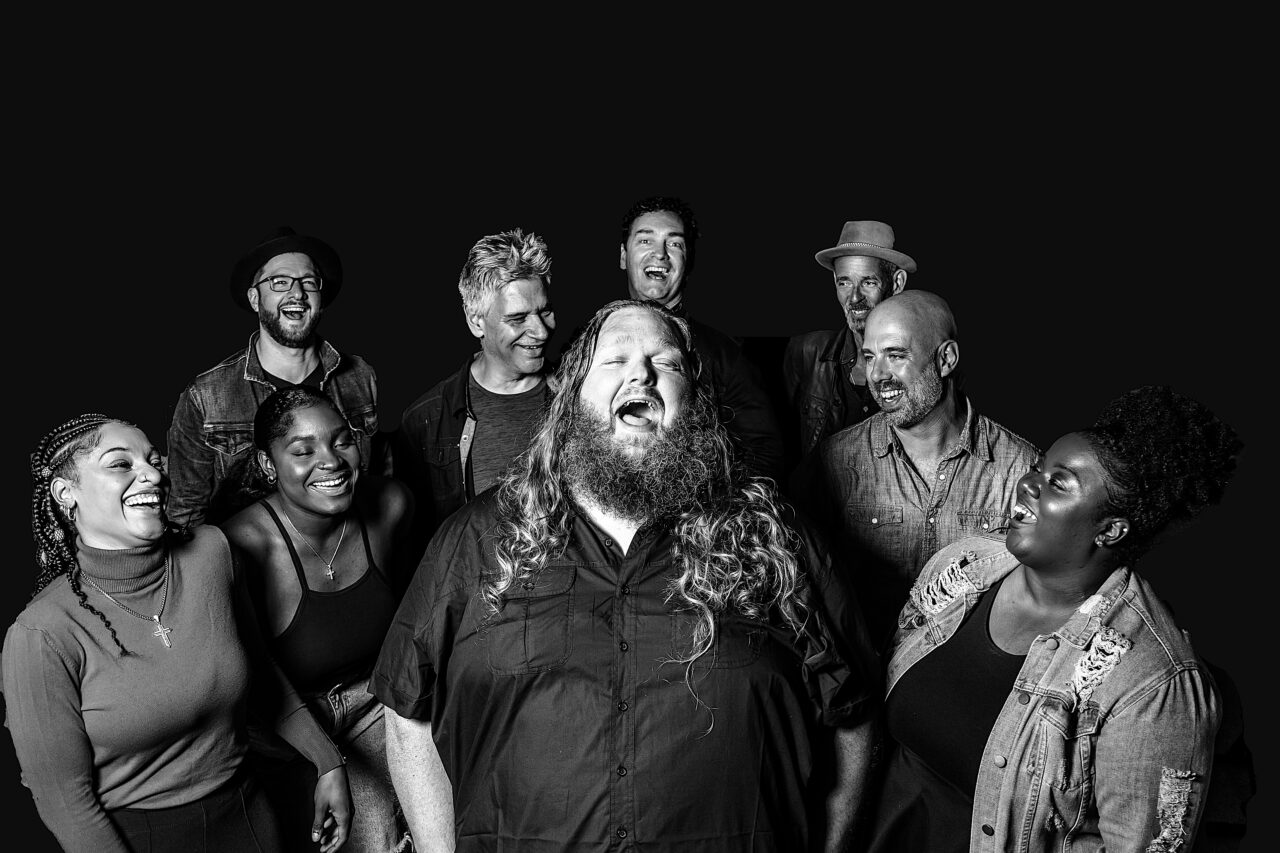 Black and White Band Photo of Matt Andersen and the Big Bottle of Joy
