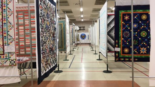 rows of quilts