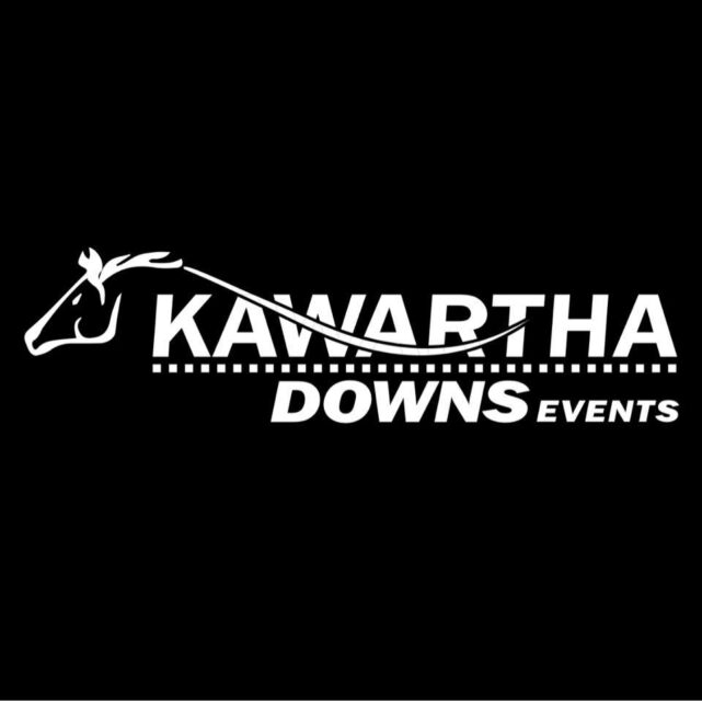 kawartha downs events logo with horse head lineart
