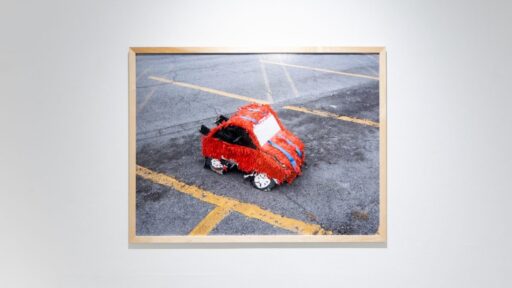 art of a red toy car