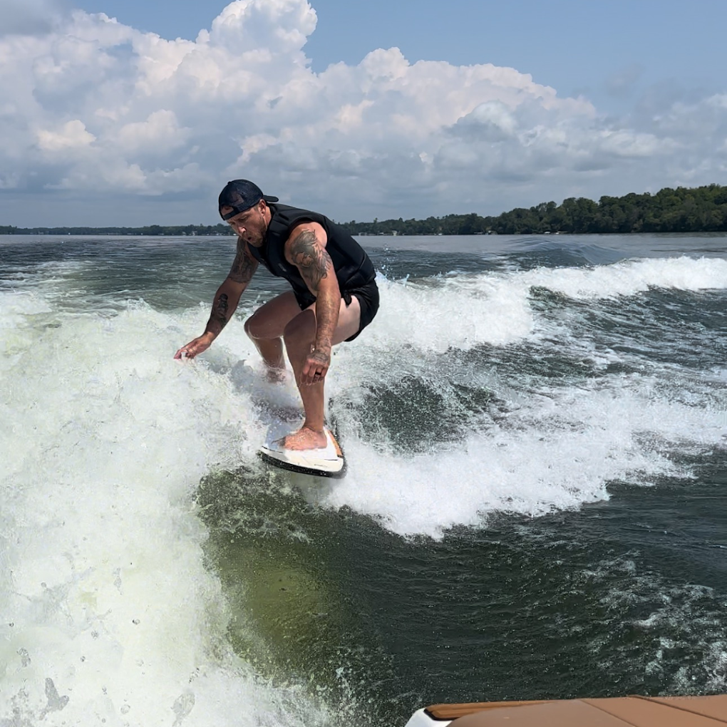 Person wakeboarding on a lake