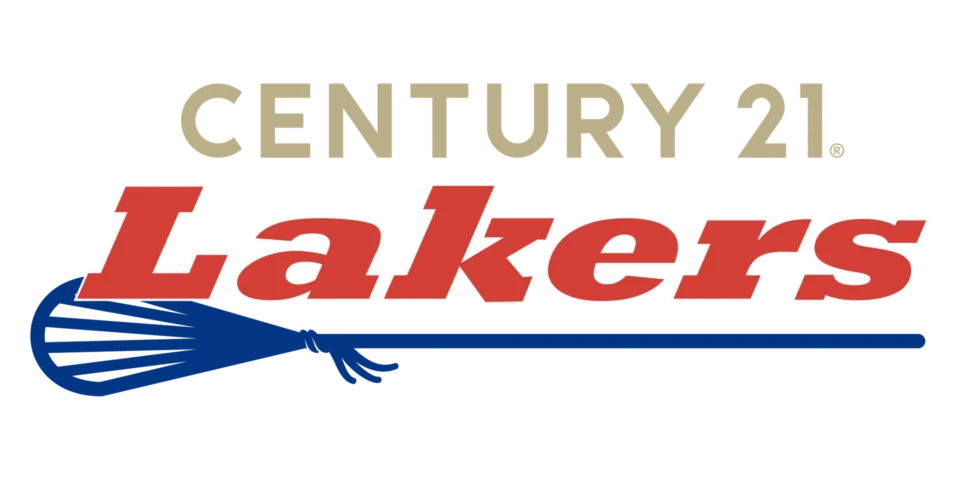 logo with a lacrosse stick with text 'century 21 lakers'