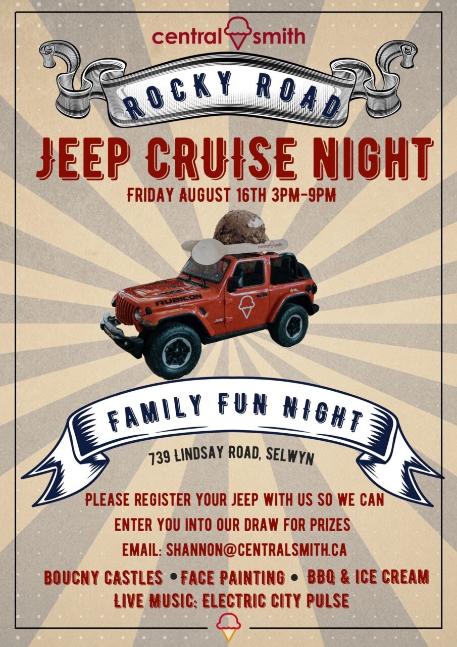 mini jeep with ice cream on top