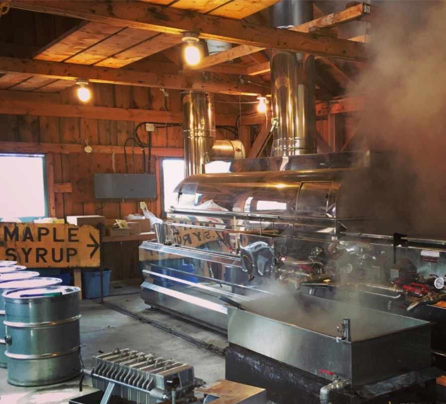 Inside of a maple sugar shack